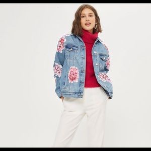 Topshop floral denim jacket